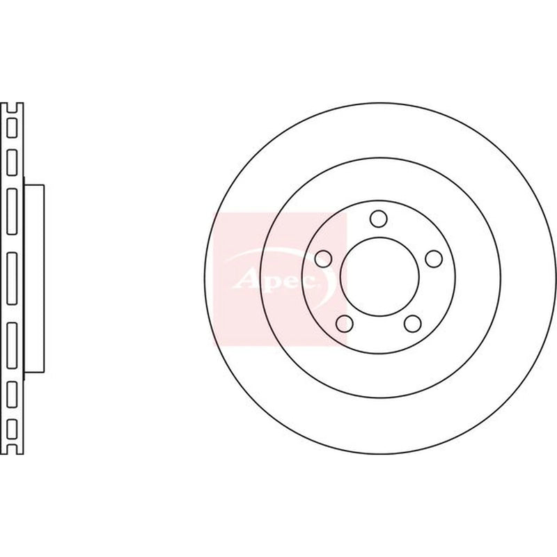 Apec 2 x Vented Rear Brake Discs DSK3200