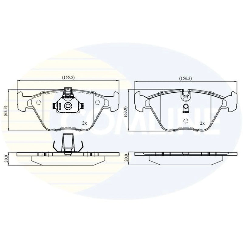 Comline 4 x Front Brake Pad Set CBP01744