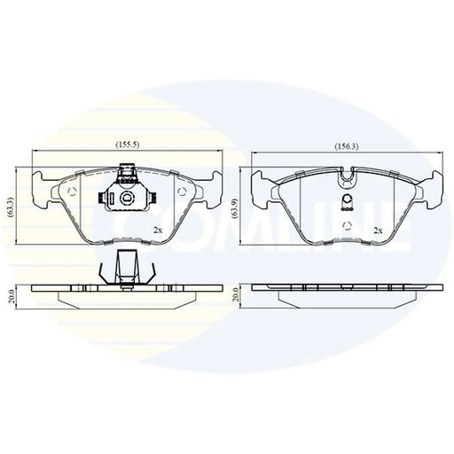 Comline 4 x Front Brake Pad Set CBP01744