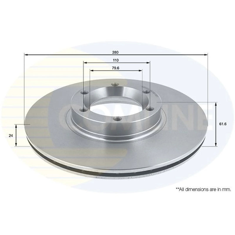 Comline 2 x Internally Vented Front Brake Discs ADC0263V