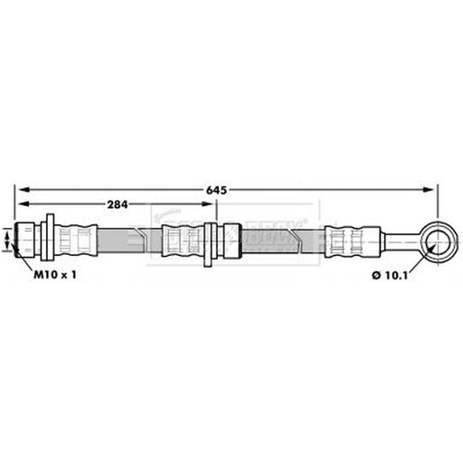 Borg & Beck Brake Hydraulic Hose Line Rear Left BBH7180