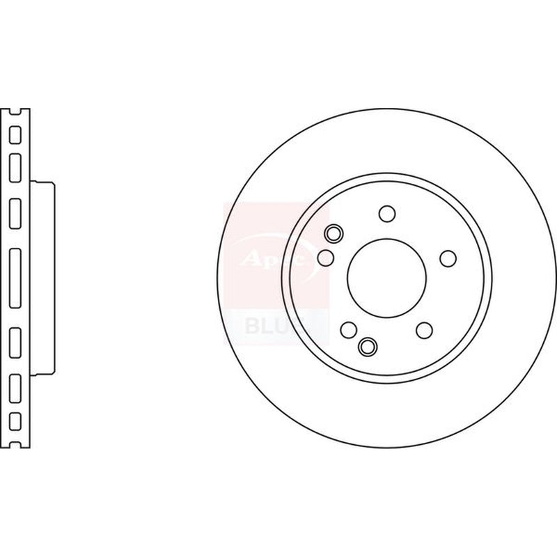Apec 2 x Vented Front Brake Discs SDK6034