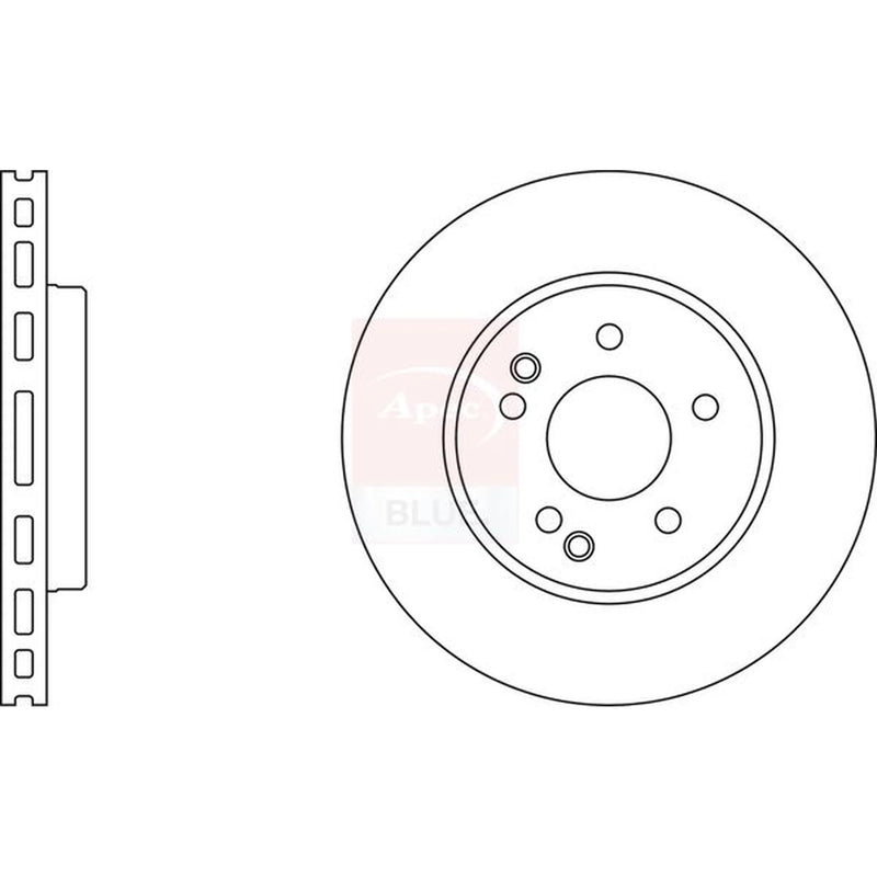Apec 2 x Vented Front Brake Discs SDK6034