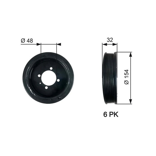 Gates Crank Shaft Belt Pulley TVD1130