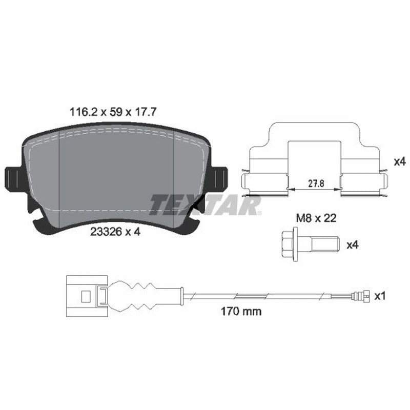 Textar Rear Brake Pad Set 2332602