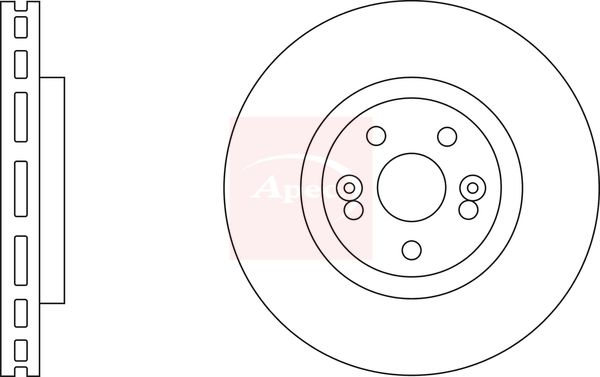 Apec 2 x Brake Disc Set Vented