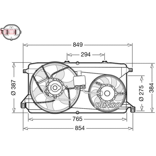 Denso Engine Cooling Fan DER10009