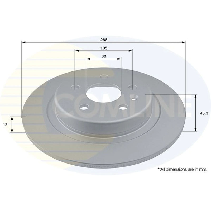 Comline 2 x Solid Rear Brake Discs ADC1165