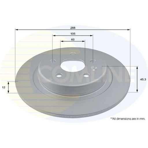 Comline 2 x Solid Rear Brake Discs ADC1165