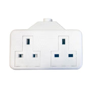 SMJ White Trailing Extension Socket 13A 2-Gang - RTS2GW