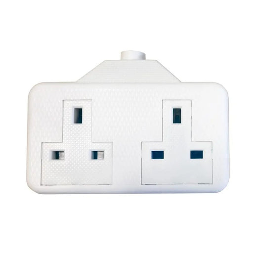 SMJ White Trailing Extension Socket 13A 2-Gang - RTS2GW