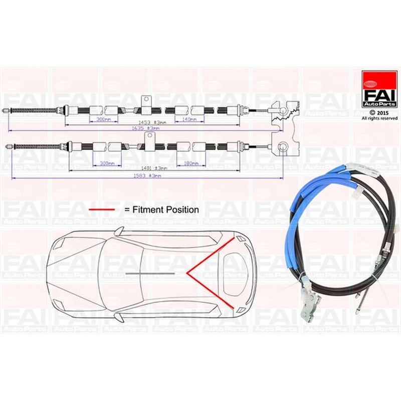 FAI Handbrake Cable Left Rear FBC0058