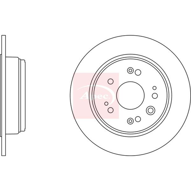 Apec 2 x Solid Rear Brake Discs DSK2495