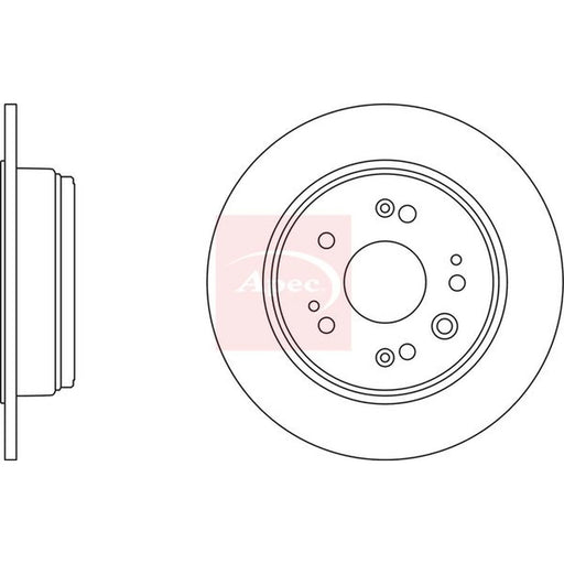 Apec 2 x Solid Rear Brake Discs DSK2495