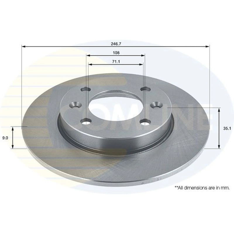 Comline 2 x Rear Brake Discs ADC1531