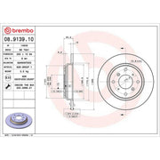 Brembo 2 x Solid Rear Brake Discs 08.9139.10