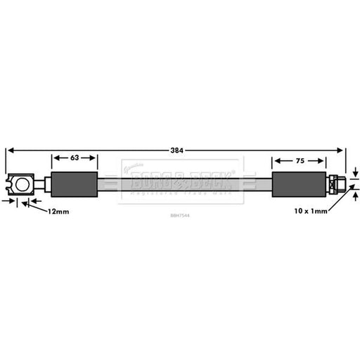 Borg & Beck Brake Hydraulic Hose Line Rear Left BBH7544