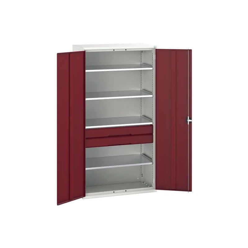 Bott Verso Kitted Cupboard 4 Shelf + 2 Drawer 1050 x 2000mm Crimson Red
