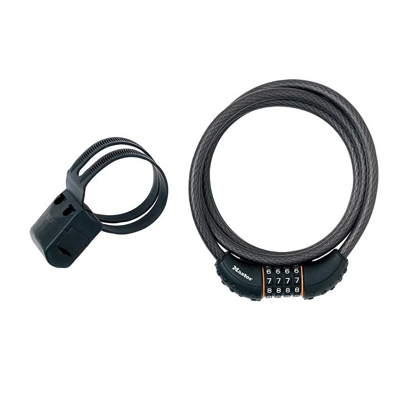 Master Lock Black Braided Steel Combination Cable 1.8m x 10mm - 8120EURDPRO