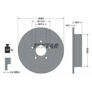 Textar 2 x Solid Rear Brake Discs 92326603