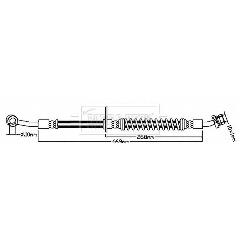 Borg & Beck Brake Hydraulic Hose Line Front Right BBH8136