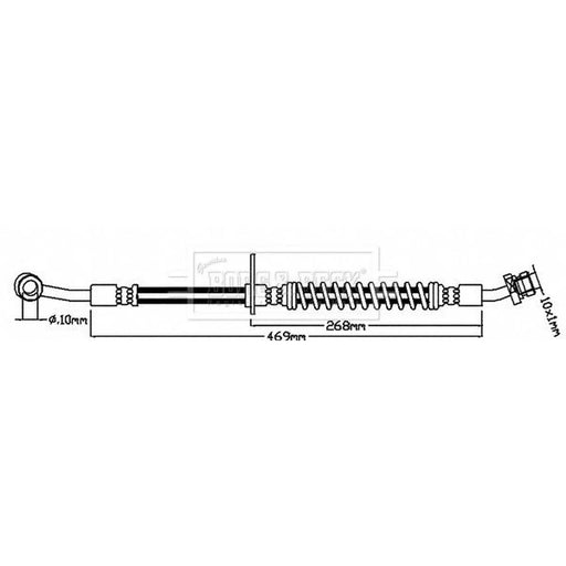 Borg & Beck Brake Hydraulic Hose Line Front Right BBH8136