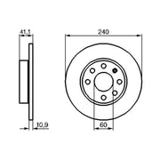 Bosch 2 x Solid Front Brake Discs 0 986 479 189