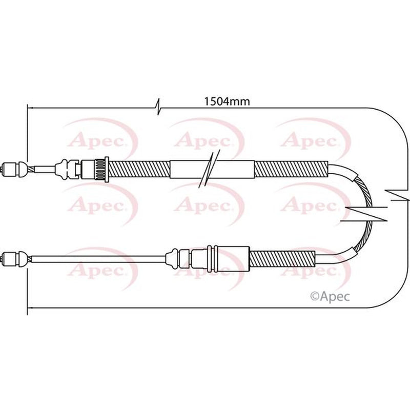 Apec Handbrake Cable Left Rear CAB1073