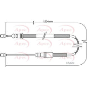 Apec Handbrake Cable Left Rear CAB1073