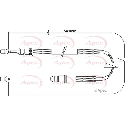 Apec Handbrake Cable Left Rear CAB1073