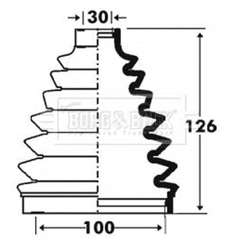 Borg & Beck Drive Shaft Bellow Kit Front Left Thermoplast BCB6100
