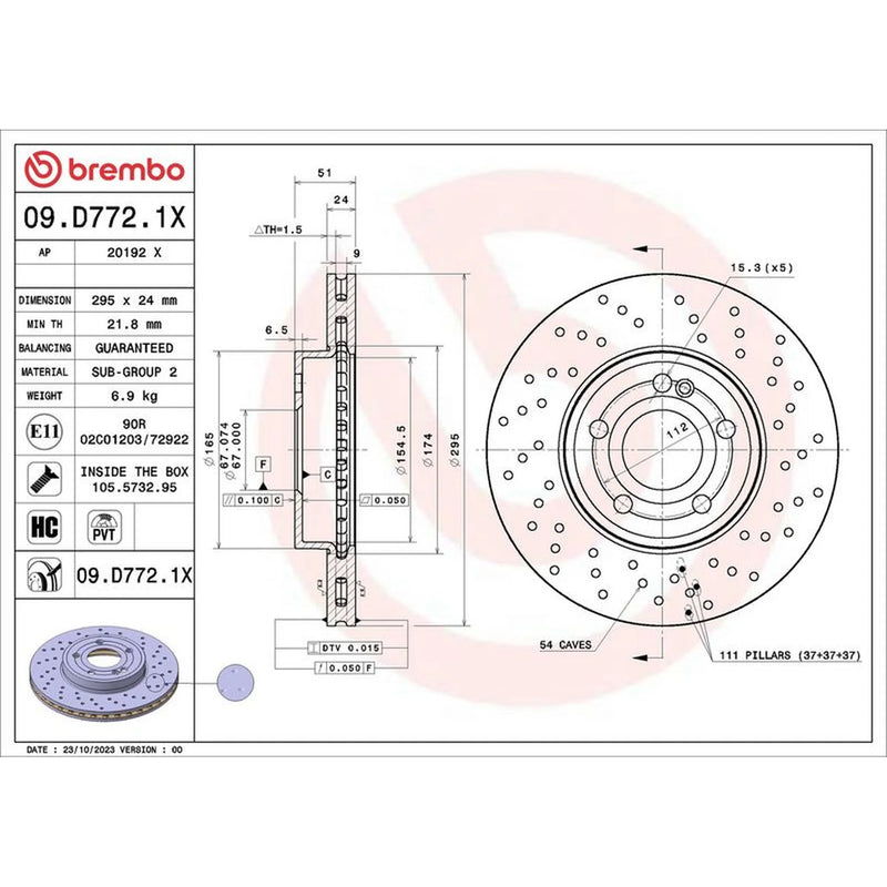 Brembo Xtra 2 x / Front Brake Discs 09.D772.1X