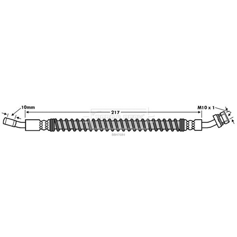 Borg & Beck Brake Hydraulic Hose Line Front Left BBH7684