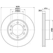 DON 2 x Front Brake Discs PCD17122