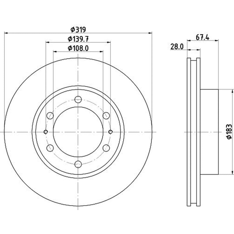 DON 2 x Front Brake Discs PCD17122