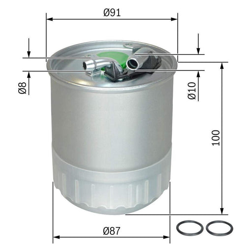 Bosch Car Fuel Filter N2056 Fits Mercedes-Benz C C220 Cdi - 2.2 - 07-14 F0264020 Bosch  - Town Parts