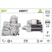 Valeo Starter Motor 12V 0.9kW 9 Teeth 446517