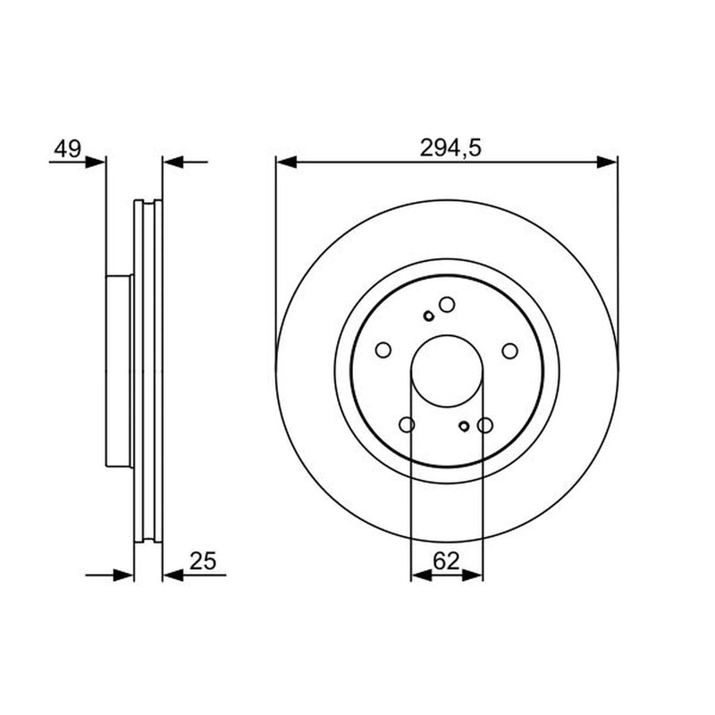 Bosch 2 x Front Brake Discs 0 986 479 559