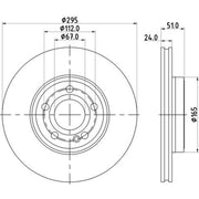 DON 2 x Internally Vented Front Brake Discs PCD20562