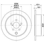 DON 2 x Solid Rear Brake Discs PCD11172