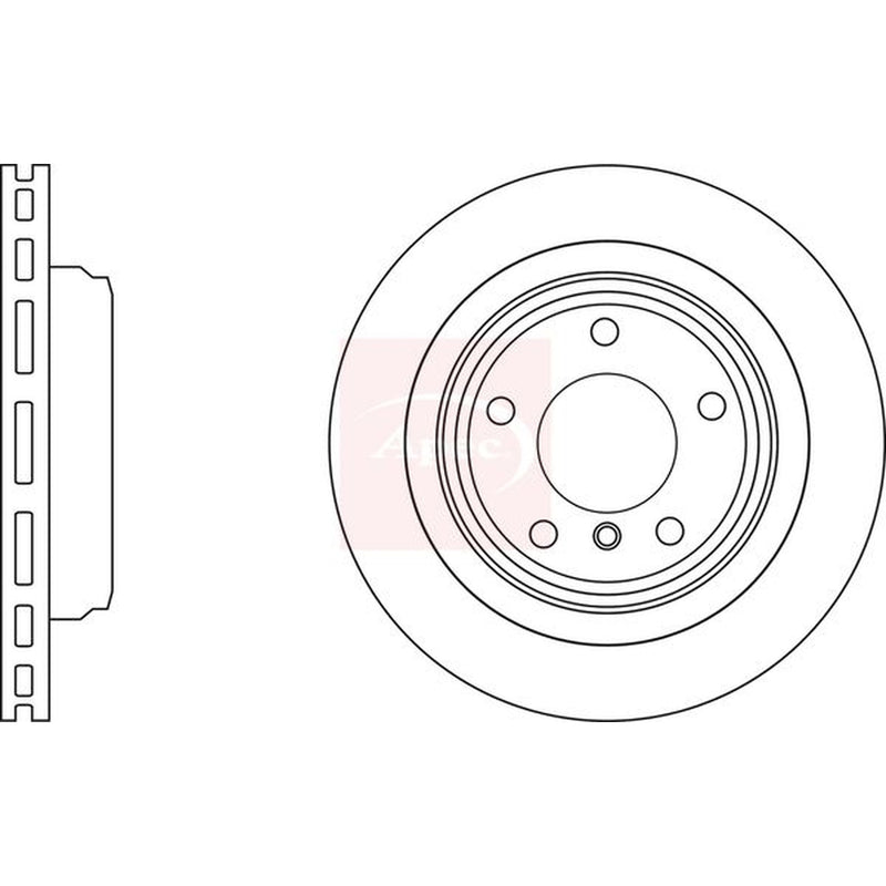 Apec 2 x Vented Rear Brake Discs DSK3103