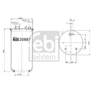 Febi Air Suspension Bellow Rear Right 20887