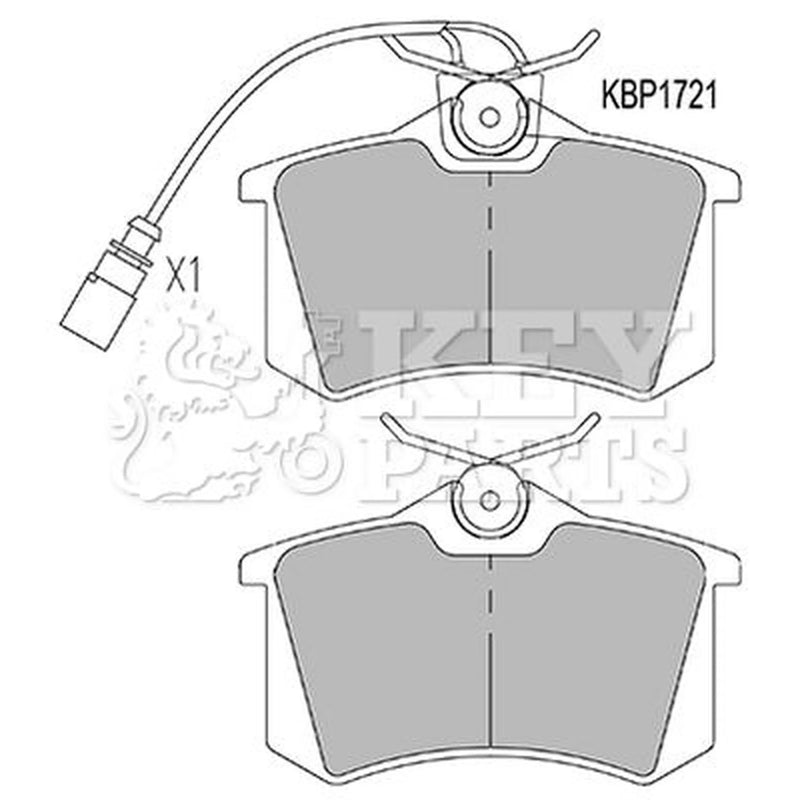 Key Parts 4 x Rear Brake Pad Set KBP1721