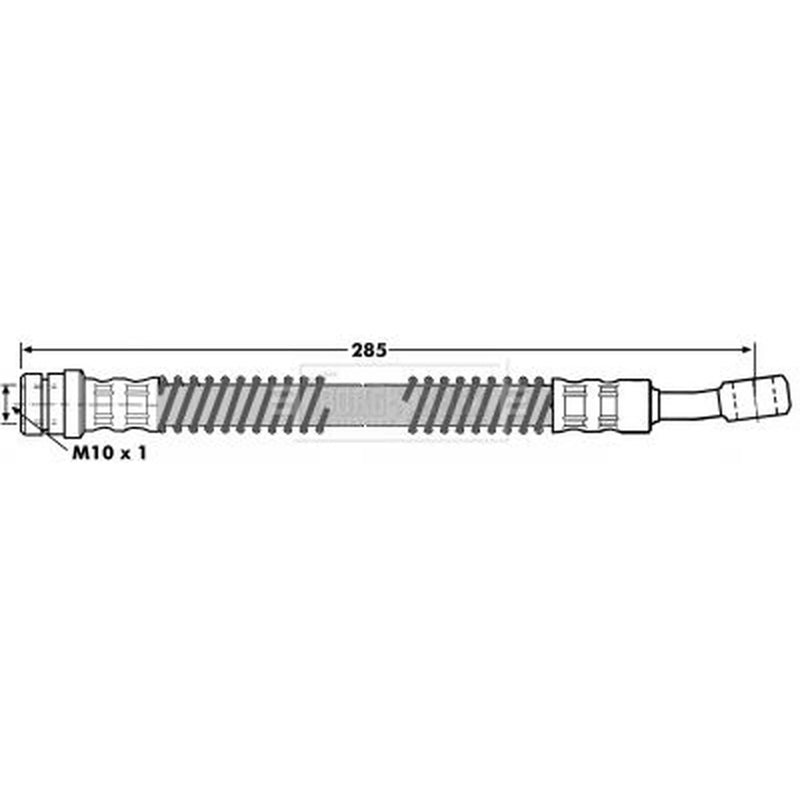 Borg & Beck Brake Hydraulic Hose Line Front Left BBH7015