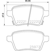 Brembo 4 x Rear Brake Pad Set P59086