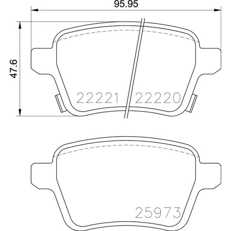 Brembo 4 x Rear Brake Pad Set P59086