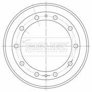 Borg & Beck Brake Drum Assembly Rear BBR32561