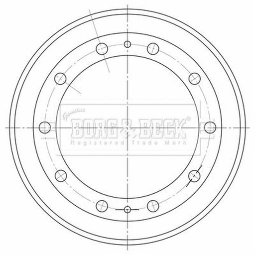 Borg & Beck Brake Drum Assembly Rear BBR32561
