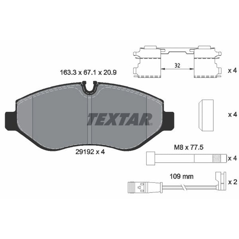 Textar Front Brake Pad Set 2919202