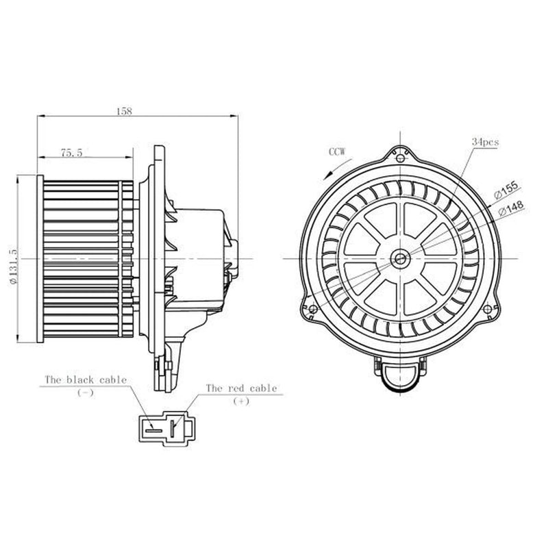 NRF Heater Blower Fan 34274